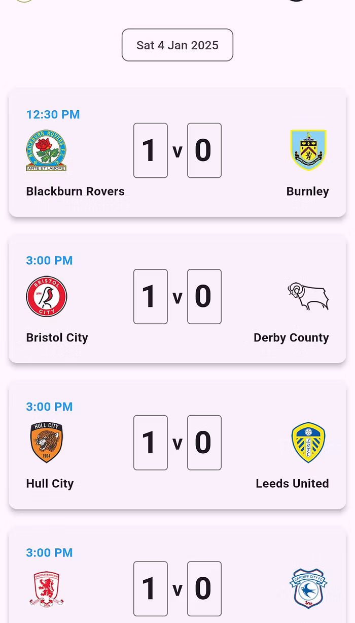 Live scores and stats